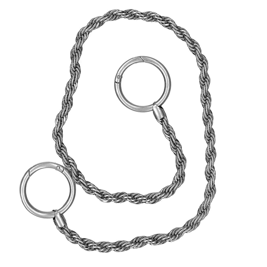 Twisted Silver Rope Chain with Rings